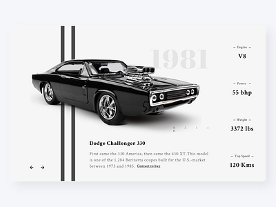 Vintage - Car Sales Website 2d 3d car car shop car show car website carsales crazydes2021 dodge dodge challenger ford minimal modern website website concept website design