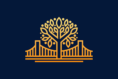 bridge tree financial logo app bridge design financial illustration logo modern simple tree trees
