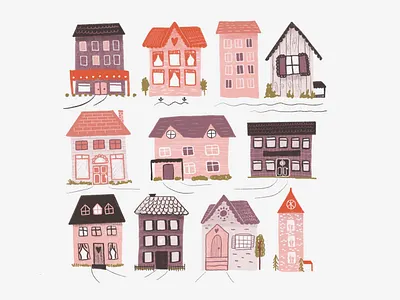 Home sweet home art book book illustration cards children children book illustration design dribbble home houses illustraion illustrator procreate