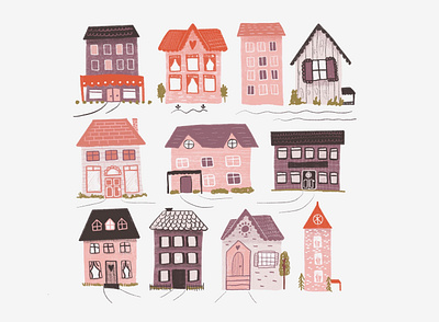 Home sweet home art book book illustration cards children children book illustration design dribbble home houses illustraion illustrator procreate