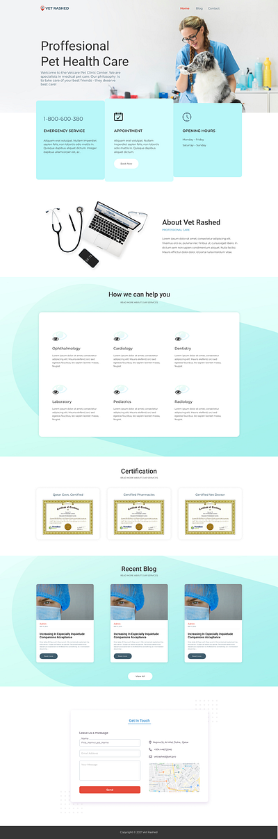 Vet Rashed Home Page bit apps bit code design doctor doctor landing page doctor portfolio homepage landingpage pet app pet care pet homepage veterinary veterinary doctor