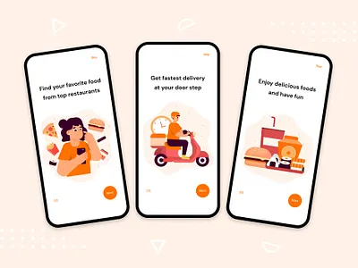 Food app Onboarding app delivery dribbble food food delivery food illustrator foodie illustration mobile mobile ui onboarding onboarding illustration onboarding screen onboarding ui simple ui ux vector