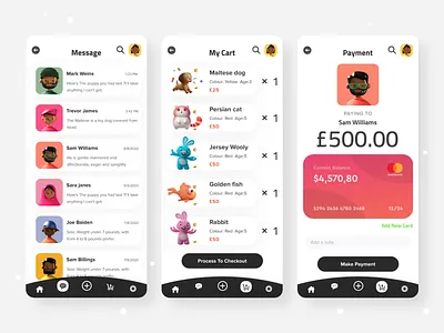 Pet Shop App Exploration 2 3d branding design figma gradient illustration illustrator landing page logo minimal petshop photoshop product design typography ui design ui ux design visual design