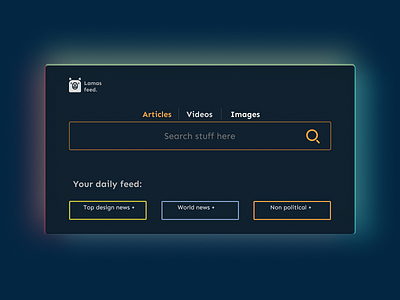 Daily UI #022 - Search 2021 brand branding dailyui dark blue dark mode dobe xd figma logo minimalistic morphism news search bar search engine simple sketch trendy ui ux videos