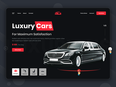 Car Rental banner car car rental design landing landing page luxury luxury banner luxury car luxury theme rental template theme ui ux web bannner web design web template