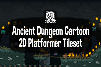 Ancient Dungeon 2D Tileset 2d dungeon game assets gamedev indie game platformer tileset