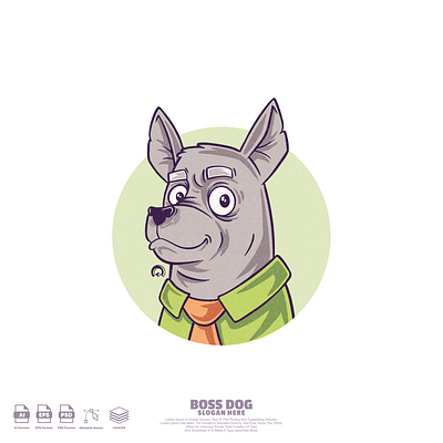 Boss dog brand branding designs dog esports flame games illustration logo office skull vector
