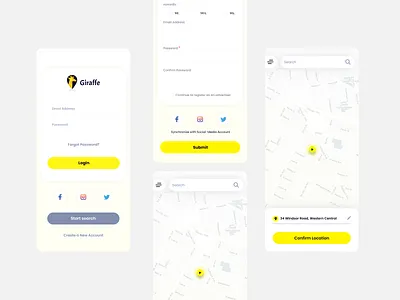 Giraffe Mobile App account adobe xd app branding design figma interface ios mobile ui ux