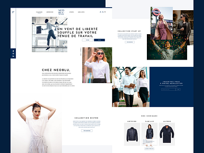 NeoBlu Modern Business Wear asymetric design business wear clean creative homepage landing page minimalist ui modern wear ui uidesign