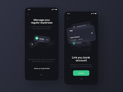 Paysub Onboarding banking bankingapp dark dashboard design finance onboarding payment slick studio ui ux wallet