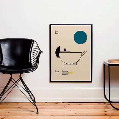 Poster Teapot, Marianne Brandt, Mid Century Modern Art Print bauhaus design flat helvetica illustration minimal modernism poster poster design typography