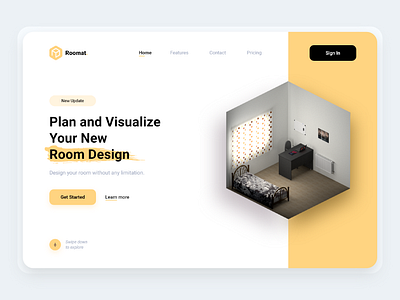 3D Room Design Landing Page 3d 3d artist landing landing page design room workspace