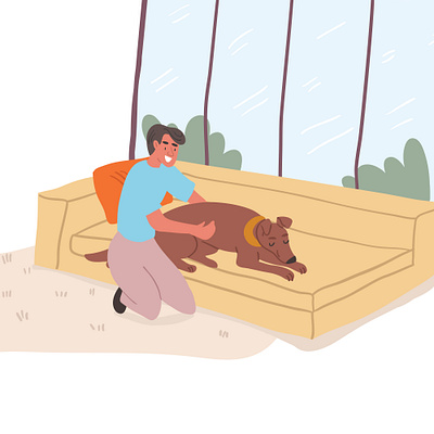 Dog massage blog character character design children book illustration cute dog dog illustration home illustration illustrator kids illustration lifestyle massage picture book taty vovchek vector
