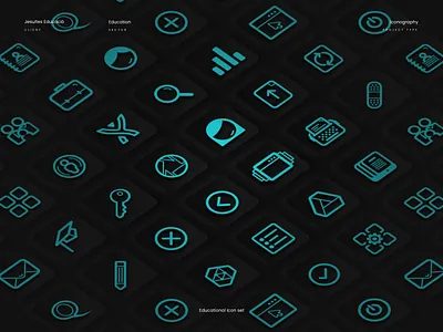 Educational icon set cyan education graphic design icon design icon set iconography icons online services product design school vector