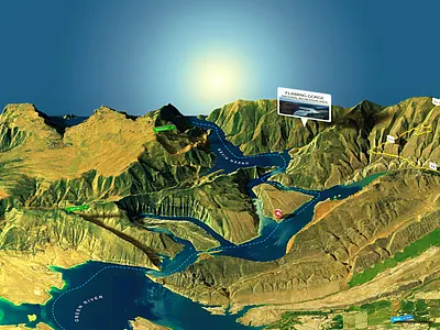 Kingfisher Island - 3D map - Photoshop Render 3d 3d map generator infographic map panel photoshop plugin usa utha