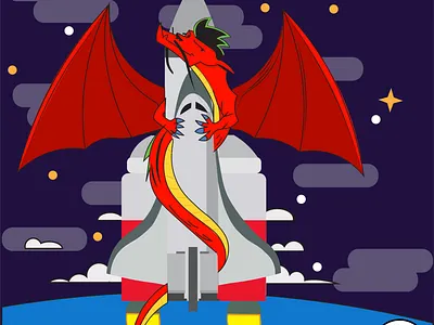 DRAGON animation design illustration