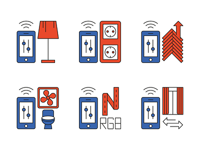 Smart House Icon Set curtains floor graphic design icons illustration lights set of icons smart house smartphone vector