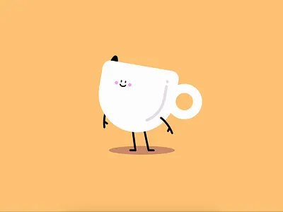 Dancing Coffee animation cappuccino character clean coffee cute dancing design espresso flat graphic design illustration latte minimal motion graphics svgator