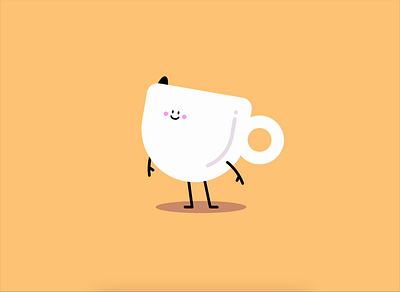 Dancing Coffee animation cappuccino character clean coffee cute dancing design espresso flat graphic design illustration latte minimal motion graphics svgator