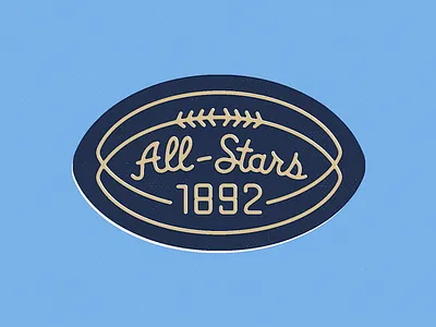 All-Stars 1892 all stars ebay football logo patch patch design script sports vintage vintage embroidered patch