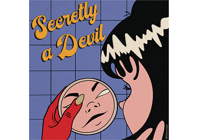 Secretly A Devil artist colorful design digital illustration digital painting digitalart illustration typography vintage women
