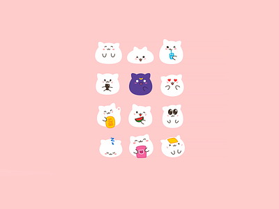 Cute kawaii emoji cats vol.1 set cats cute cute animals cute illustration emoji funny kawaii kawaii art set