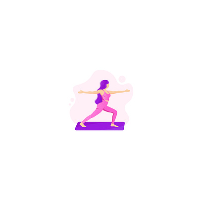 Morning Yoga design flat flat design flat illustration illustration purple hair sport texture grain vector woman yoga