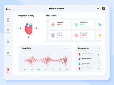 Medical Check Up Web design diagnose doctor health health app health care healthcare healthy hearth hospital hospital app medical app medical care medicine patient public health public health service specialist ui ux web