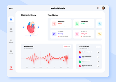 Medical Check Up Web design diagnose doctor health health app health care healthcare healthy hearth hospital hospital app medical app medical care medicine patient public health public health service specialist ui ux web