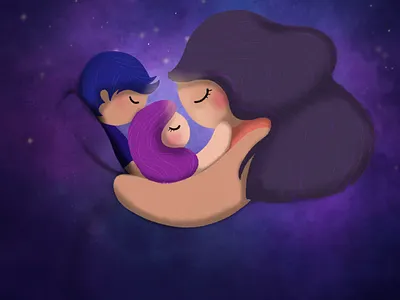 Love Over Fear digital art family illustration kids mamalove midnightdoodle midnightdoodles motherhood