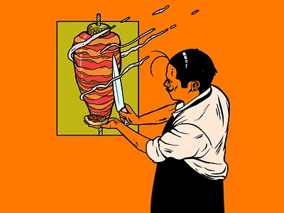Taco de trompo al pastor adobe art characterdesign colors draw illustration mexico city photoshop taco trip