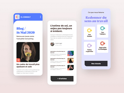 CL Consult - Blog + Topic page Responsive blog blog design branding coaching colorful digital design responsive responsive web design ui design uidesign ux design uxdesign webdesign