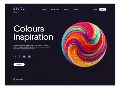 Colours Inspiration Home Page Design clean design colors concept gradient gradient color homepage minimalist page design page layout ui design web design website design