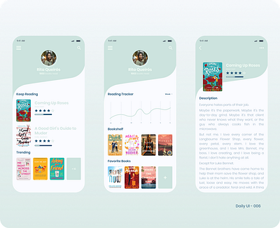 Daily UI 006 - User Profile booksapp readingapp userprofile