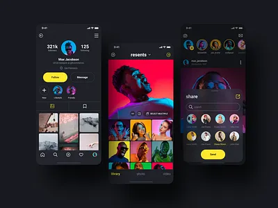 SOCIAL UI KIT dribbble instagram instagram ui ui ux design
