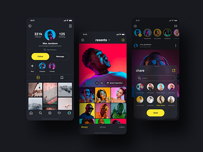 SOCIAL UI KIT dribbble instagram instagram ui ui ux design