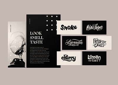 Sommelier Experience branding event hand lettering print design