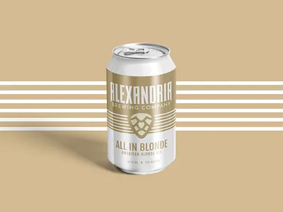 All In Blonde Can alexandria alexandria brewing company beer beer art beer bottle beer can beer can design beer cans beer label brew brewery brewery branding brewing can guitar hop kentucky label logodesign pick