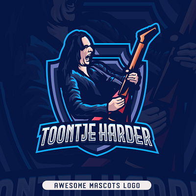 human, guitar hero, guitarist, concert mascot logo gutarist espo esportlogo esports esports mascot esportslogo gamers illustration logodesign mascot character mascot design mascotlogo streamerlogo