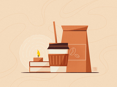 Coffee Break candle coffee coffee shop coffeeshop cooking creative drink fastfood flat illustration food illustration procreate restaurant