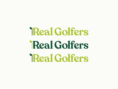 Real Golfers branding flat golf logo design logotype