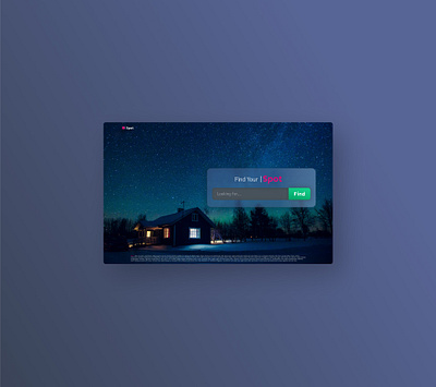 Spot (Dark Theme) | Keyphrase Real Estate Search dark theme figma glassmorphism homepage keyphrase product design real estate realestate search search bar search box search engine ui uiux