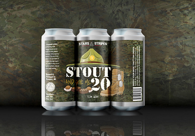 Stout and Give Me 20 beer beer art beer branding beer can beer can design beer label beer label design beer packaging camo craft beer design graphicdesign illustration label design packaging packaging design packagingdesigner stout