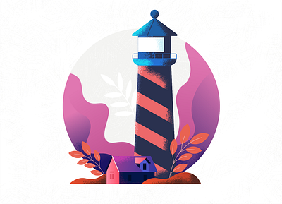 A lighthouse without a light art flat illustration illustration art lighthouse vector