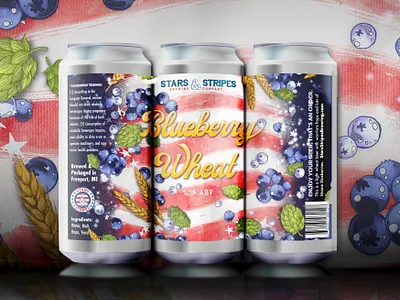 Blueberry Wheat american flag americana beer art beer branding beer can beer can label beer label beer label design beer packaging beer packaging design branding can art can label craft beer graphicdesign illustration label design label designer lettering packaging design