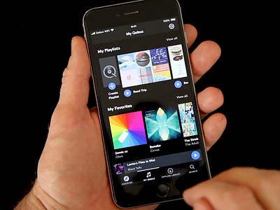 Qobuz prototype analysis animation case study drag drag gesture interaction interaction design ios micro interaction motion pain point playlist product design qobuz spotify ui ui design user flow ux