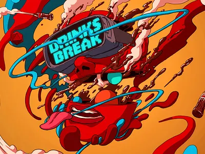 Coca-Cola x Twitch Styleframe 001 2d coke design illustration