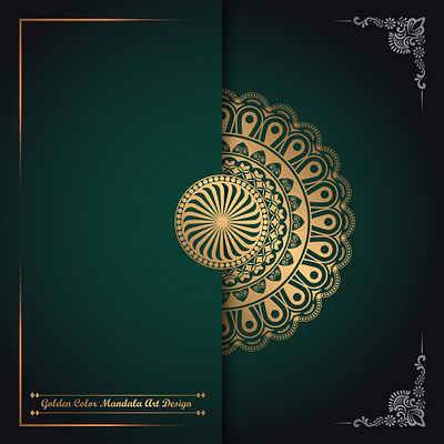 Golden Color Mandala Art Design golden color mandala