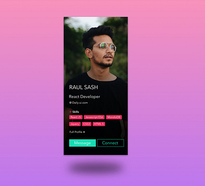 Daily UI 006 - User Profile daily ui 006 job profile linkedin profile design remote job ui design ui design challenge user interface design user profile ux design