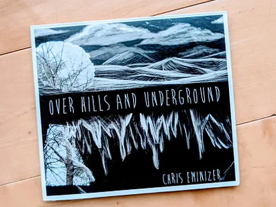 Over Hills and Underground 2d album album art album artwork album cover album cover design angel angels angels wings apple cave cavern chalk eyes ghostly hills illustration photoshop snow white well